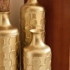 Floor Metal Vases Decorated White Metal vases Set of 3 gorgeous home decoration large glazed metal vases - 3 of 4