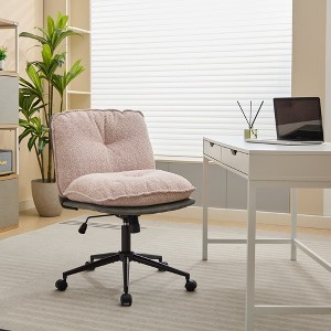 360° Rolling Swive Elegant Design Computer Chair Oversize Seat Cirss Cross Chair with Wheels - 1 of 4