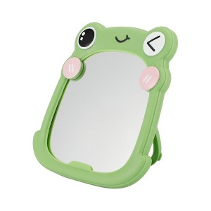 Unique Bargains Foldable Cartoon Frogs Desktop Cosmetic Mirror 1 Pc - 1 of 3