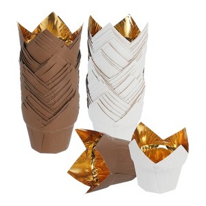 Unique Bargains Party Christmas Cake Muffins Greaseproof Paper Tulip Baking Cups 50 Pcs - 1 of 4