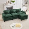HYLEORY 105.9 in. Chenille Fabric 4-Seat Pillow Top Arm L-Shaped Secitonal Sofa with Ottoman - 4 of 4