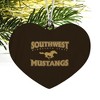 Southwest Minnesota State University Mustangs Logo Heart Love Wood Christmas Tree Holiday Ornament - 2 of 3