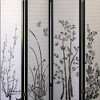 NicBex 4-panel Room Divider Portable Wooden Folding Privacy Screen Bamboo Design Wall Partition for Home & Office, Black - 3 of 4