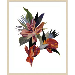 33" x 41" An Imaginary flower with a Red Base by Hiroyuki Izutsu Wood Framed Wall Art Print - Amanti Art: Modern Botanical Lithograph - 1 of 4