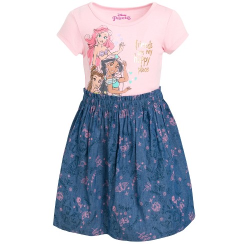 Disney Princess Ariel Belle Jasmine Toddler Girls Dress Pink 3T