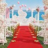 Crowd Control Barriers with Red Carpet Runner, Stainless Steel Stanchion Posts with 6 Velvet Rope & Tape, for Wedding, Party, Garden - 3 of 4