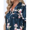 cheibear Women's Prints Button Down Shirt Shorts Satin Pajama Set 2 Pcs - 4 of 4