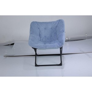 Jojoka Comfy Saucer Chair, Foldable Living Room Chairs, Faur Fur Soft Lounge for Bedroom, Dorm, Metal Frame Reading Chairs for Adults, Kids - 1 of 4
