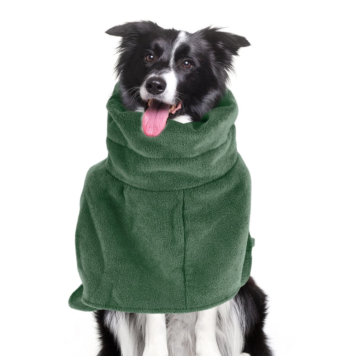 Unique Bargains Drawstring Dog Bathrobe Soft Fast-Drying Dog Towel Large Green - thumbnail 6