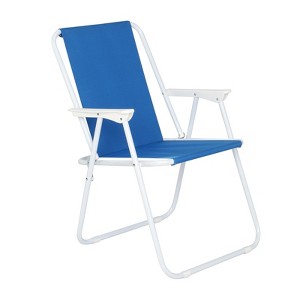 VisioGear Outdoor Folding Beach Chair, Portable Foldable Camping Chair for Patio, Fishing, Blue, 19.88“*17.32"*29.53" - 1 of 4