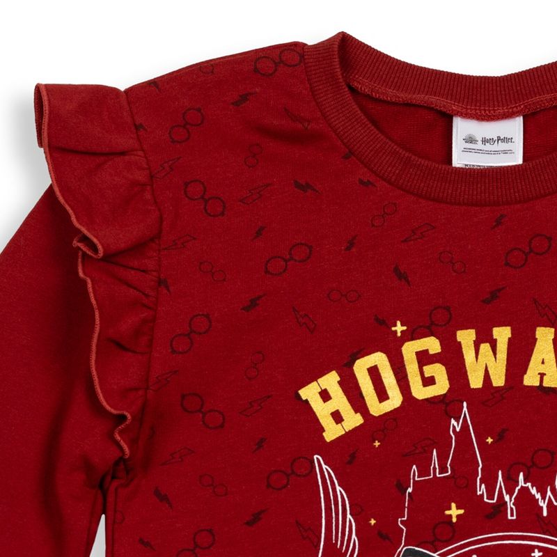Harry Potter Gryffindor Hufflepuff Ravenclaw Girls French Terry Sweatshirt Dress Little Kid to Big Kid, 5 of 9