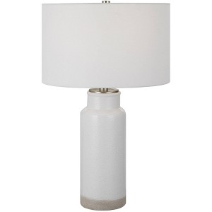 Uttermost Farmhouse Table Lamp 27 3/4" Tall White Natural Ceramic Drum Shade Bedroom Living Room Nightstand Bedside Night Stand - 1 of 1