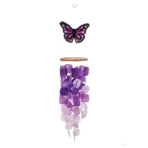 Beachcombers Blue Butterfly Capiz Chime - 1 of 2