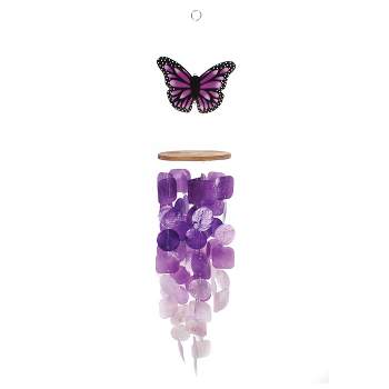 Beachcombers Blue Butterfly Capiz Chime