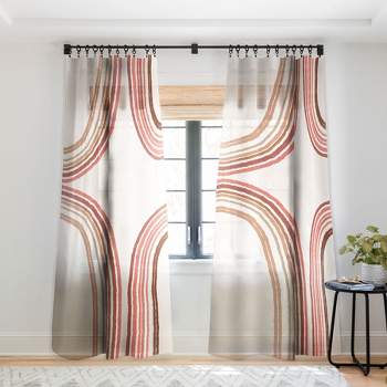 Iveta Abolina Mid Century Line Art Single PanelSheer Window Curtain - Deny Designs