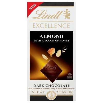 Lindt Excellence Honey Almond Chocolate Bar - 3.5oz