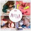 ALEXOUN 3-Piece Kids Wooden Table and Chair Set with Crown Pattern Gift for Girls Toddlers Arts Reading Writing Age 2-4 Years Pink - 2 of 4