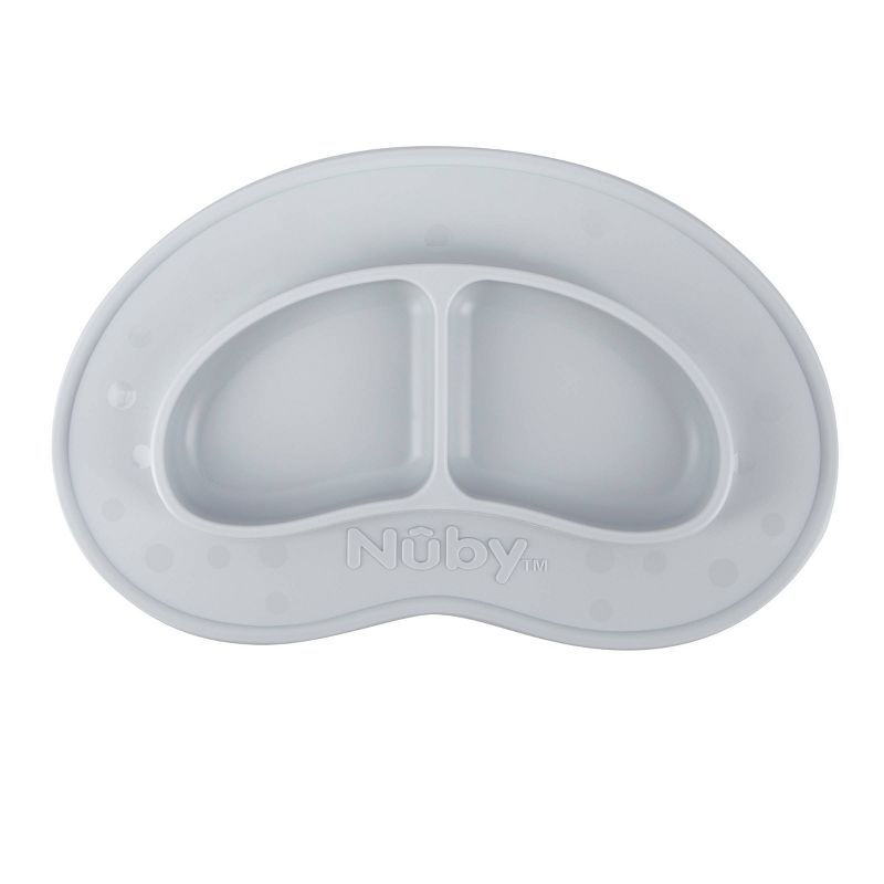 Nuby Sectioned Silicone Feeding Mat - Gray, 3 of 6
