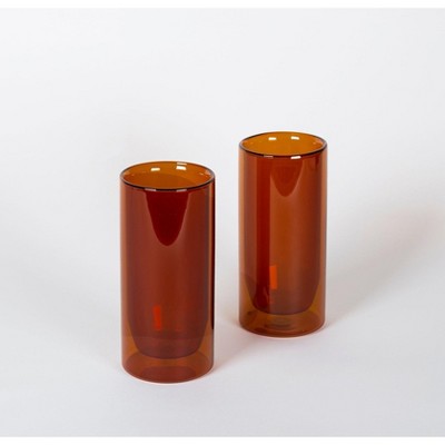 Yield 12oz Double Wall Glasses (Amber - Set of 2)