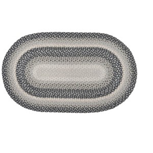 Earth Rugs Gray, Sand & Ivory Oval Braided Rug – Handcrafted Rustic Accent - 1 of 1