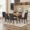 2 PCS Button Tufted Dining Chairs with Wood Legs & Padded Seats, Upholstered Fabric for Living Room Kitchen Furniture - 4 of 4