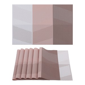 REGALWOVEN PVC Heat-resistant Waterproof Wipeable Placemats 18 x 12 Inch 6 Pcs - 1 of 4