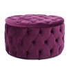 NicBex Ottoman Foot Rest with Buttons Stylish Footstools and Ottomans Round Upholstered Velvet Ottoman for Bedroom, Living Room - 4 of 4