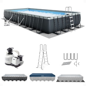 INTEX 26373EH Ultra XTR Deluxe Rectangular Above Ground Swimming Pool Set: 32ft x 16ft x 52in – Includes 2800 GPH Sand Filter Pump – SuperTough - 1 of 4