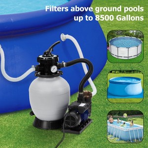 13" Sand Filter Pump, 3434GPH 3/4HP Pool Sand Filter for Above Ground and Inground Pool Up to 8500 Gallons,with 6-Way Multi-Port Valve - 1 of 4