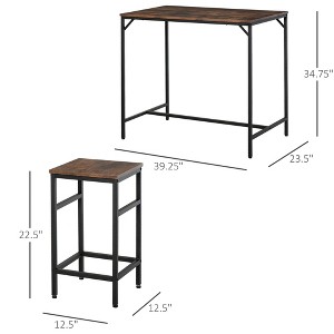 5-Piece Dining Set with Bar Table and 4 Stools for Kitchen - 1 of 4