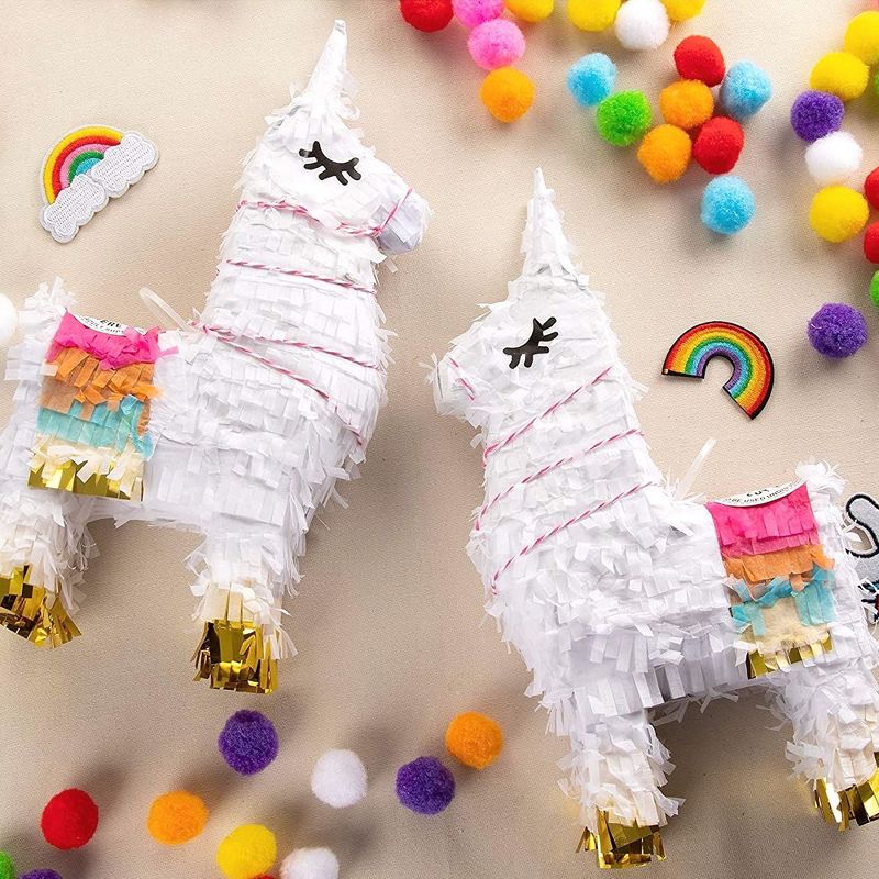 Juvale 3 Pack of Mini Llama Pinatas for Birthday Celebration, Fiesta Decorations, Animal-Themed Party Supplies, 4.9 x 2.1 x 10.2 In, 3 of 9