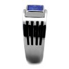 Slickblue Men’s Wide Band Ring with 9.9mm Square Lapis Montana Stone in Polished Silver Stainless Steel, Sizes 8-14 - 4 of 4