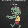 Mens Funny T Shirt Ask Me About My  Plan Sarcastic Zombie Graphic Novelty Tee for Men - Crazy Dog Men's T Shirt - 2 of 4