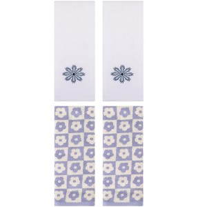 REGALWOVEN 4 Pcs Cotton Soft Absorbent Decorative Bathroom Hand Towel - 1 of 4