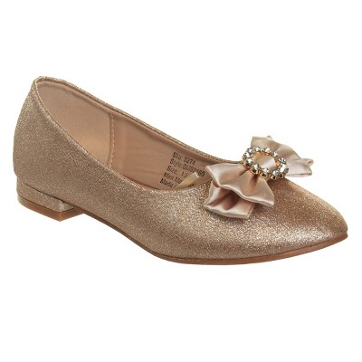 Badgley Mischka Low Heeled Ballerinas (Little Kid Sizes) - Rose Gold  Shimmer, 11