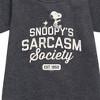 - Peanuts - Snoopy Sarcasm Society Graphic Short Sleeve Fleece Dress - 2 of 4