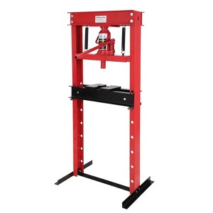 Hydraulic Shop Press, Garage Floor Press - 12 Ton H-Frame Adjustable Heavy Duty with Plates for Bending, Straightening, Bearings/U-Joints - 1 of 4