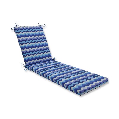 Indoor/Outdoor Panama Wave Azure Blue Chaise Lounge Cushion - Pillow Perfect