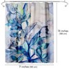 Americanflat 71" x 74" Shower Curtain, Aqua Floral by Hope Bainbridge - 2 of 4