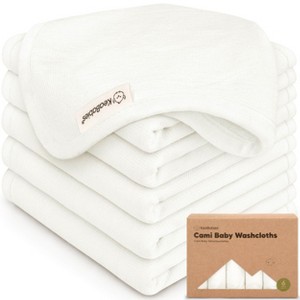 6-Pack Cami Baby Washcloths for Newborn, Organic Cotton Face Wash Cloths for Babies, Soft & Absorbent Baby Bath Towels - 1 of 4