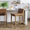 Nathan James Gracie Counter Height Barstool Light Brown Wood/Light Brown Faux Leather: Rubberwood Frame, 300 lbs Capacity - 2 of 4