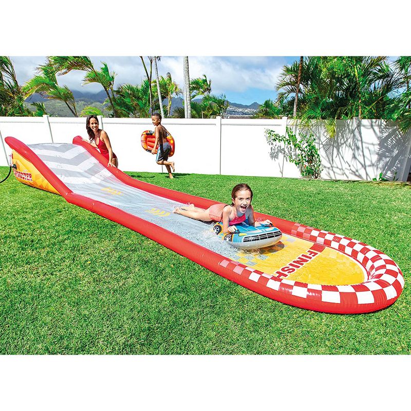 Intex 57167EP 18.5 Foot Long Inflatable Racing Fun Water Slide Track with 2 Surf Car Riders and Built-In Sprayer for Ages 6 and Up, 2 of 9