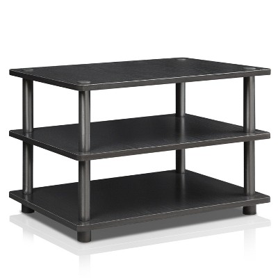 Furinno Easy Assembly 3-Tier Corner TV Stand for TVs up to 25" Storage Shleves CorLiving Blackwood
