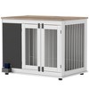 PawHut Furniture Dog Crate, 39" Dog Kennel Furniture Side Table for Large Dogs with Three Doors, Blackboard & Non-slip Foot Pads, White - 4 of 4