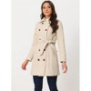 INSPIRE CHIC Women's Winter Peter Pan Collar Double Breasted Slant Pocket Button Down Belted Pea Coats - 3 of 4