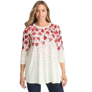 Jessica London Women's Plus Size Stretch Knit Swing Tunic - 1 of 4