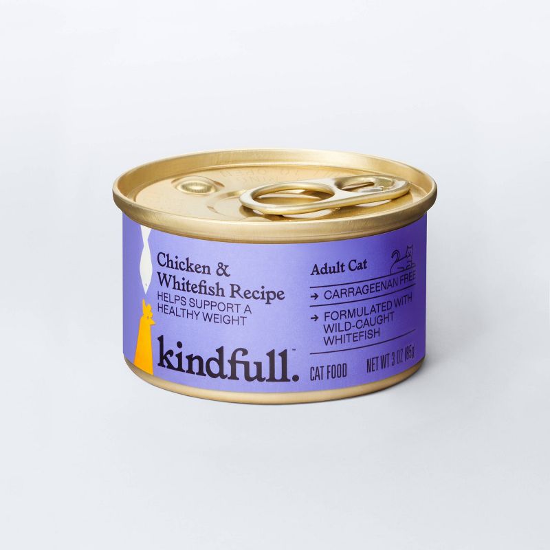 Chicken and White Fish Pate Recipe for Healthy Weight Wet Cat Food - Kindfull&#8482; 3oz, 1 of 8