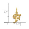 Black Bow Jewelry 14k Yellow Gold, Isabelle Collection, Mini Letter F Initial Charm - 4 of 4