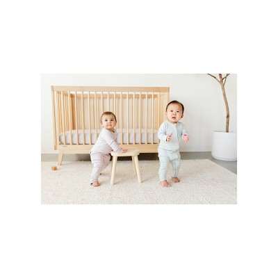 Natural Beechwood 3-in-1 Convertible Crib with Adjustable Height