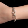 925 Sterling Silver Women's Bracelet - Triple Chain with Sparkling Beads, Gift for Bride Wife Mother Christmas Valentine's Day Mother's Day Birthday - 3 of 4